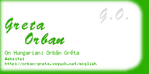 greta orban business card