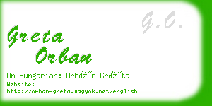 greta orban business card